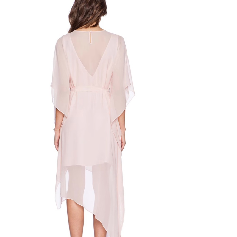 BCBGMAXAZRIA Suzy Draped Asymmetric Mint Green Aqua Silk Dress - Picture 4 of 14